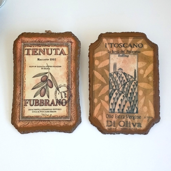 Italian Wall Hanging Plaques L' Toscano & Tenuta Set of 2 - Picture 10 of 16